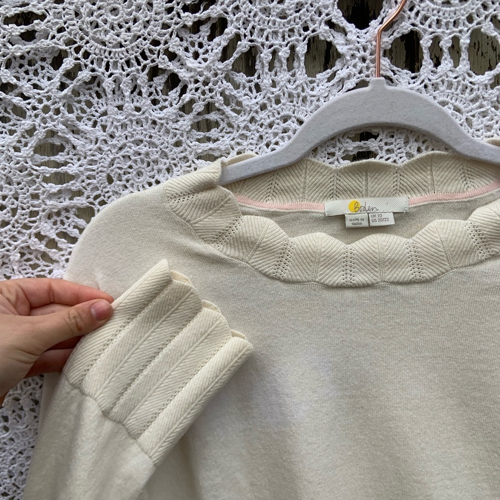 Boden Cream Crew Neck Sweater - Picture 2 of 4